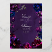 Invitation En Aluminium Amethyst Sapphire Jewel Tones Surnoms Mariage (Verso)