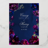 Invitation En Aluminium Amethyst Sapphire Navy Jewel Tones Mariage (Verso)
