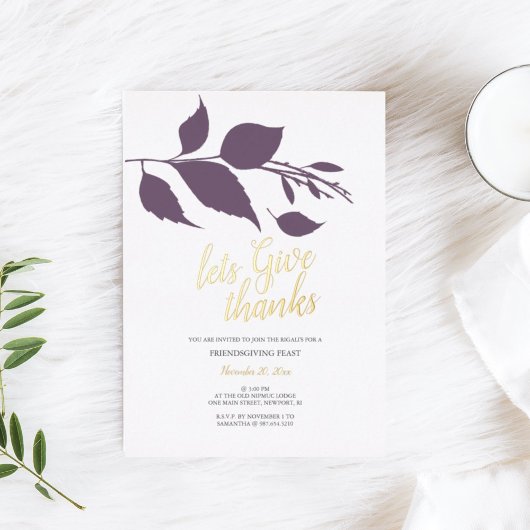 Invitation En Aluminium Amical Fall Purple and White