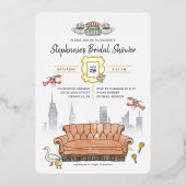 Invitation En Aluminium AMIS™ | Fête des mariées d'aquarelle Perk Central (Recto)