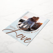 Invitation En Aluminium Amour Arched Frame avec Photo Light Blue (Rotation)