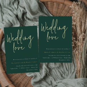 Invitation En Aluminium Amour de mariage : mariage de créateur vert émerau