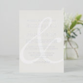 Invitation En Aluminium Ampersand blanc moderne et Mariage monochrome Arge (Debout devant)