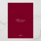 Invitation En Aluminium Ampersand Burgundy Pearls & Prosecco Fête des mari (Verso)