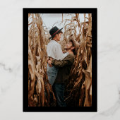 Invitation En Aluminium Ampersand d'or chic moderne noms photo mariage (Verso)