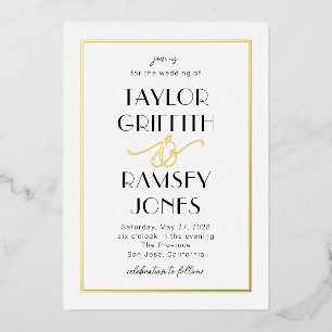 Invitation En Aluminium Ampersand FOIL Mariage Editable Couleur Amusant