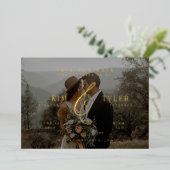 Invitation En Aluminium Ampersand moderne photo overlay noir enregistrer l (Debout devant)