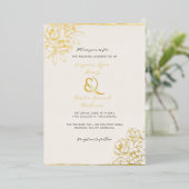 Invitation En Aluminium Ampersand Moody Smoked Gold (vertical) (Debout devant)