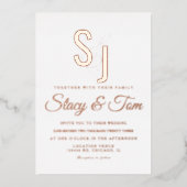 Invitation En Aluminium Ampersand simple monogramme en or pressé (Recto)