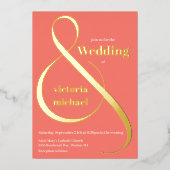 Invitation En Aluminium Ampersande monochromatique moderne (Recto)