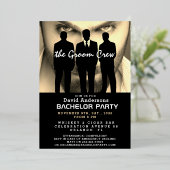 Invitation En Aluminium Amusant, cool, moderne Bachelor Party (Debout devant)