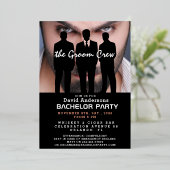 Invitation En Aluminium Amusant, cool, moderne Bachelor Party Foil Invitat (Debout devant)