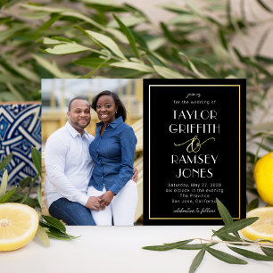 Invitation En Aluminium Amusant esperluette FOIL Photo de mariage couleur 