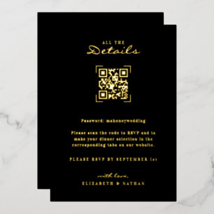 Invitation En Aluminium Analyse du code QR Boîtier Détails mariage
