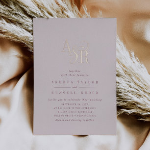 Invitation En Aluminium ANDREA Bourgogne rose doré rose mariage