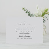 Invitation En Aluminium Andrea Grey Elegant Wedding Enregistrer la date (Debout devant)