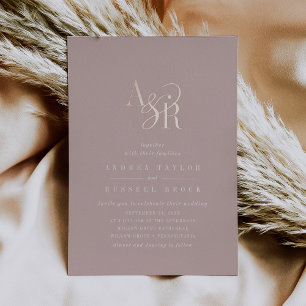 Invitation En Aluminium ANDREA Rose Gold et Rose Pâle Élégant Mariage
