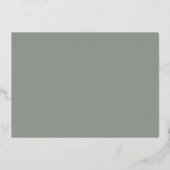 Invitation En Aluminium Andrea Sage Green Mariage élégant (Verso)