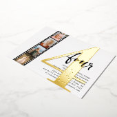 Invitation En Aluminium Année | Simple 4 Filmstrip photo fête d'anniversai (Rotation)