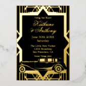 Invitation En Aluminium Années folles Limo Gatsby Style Foil Invitatiatiat (Recto)