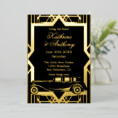 Invitation En Aluminium Années folles Limo Gatsby Style Foil Invitatiatiat (Debout devant)
