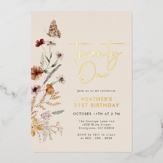 Invitation En Aluminium Anniversaire 21 ans (Recto)