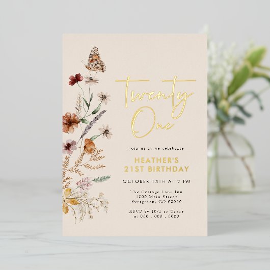 Invitation En Aluminium Anniversaire 21 ans (Debout devant)