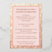 Invitation En Aluminium Anniversaire Champagne Rose Gold 50e Mariage (Recto)