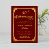 Invitation En Aluminium Anniversaire classique du Mariage Rococo à cadre D (Debout devant)