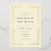 Invitation En Aluminium Anniversaire classique Mariage Gold Foil Invitatio (Recto)
