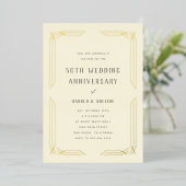 Invitation En Aluminium Anniversaire classique Mariage Gold Foil Invitatio (Debout devant)