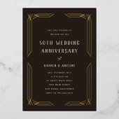 Invitation En Aluminium Anniversaire classique Mariage Gold Foil Invitatio (Recto)