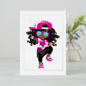 Invitation En Aluminium Anniversaire de enfant Hip hop (Debout devant)