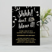 Invitation En Aluminium Anniversaire de la surprise Black & Gold | Ne souf (Debout devant)