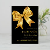 Invitation En Aluminium Anniversaire de l'arc en or noir (Debout devant)