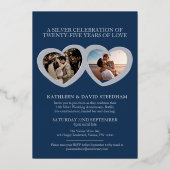 Invitation En Aluminium Anniversaire de mariage d'argent 25ème fête bleu a (Verso)