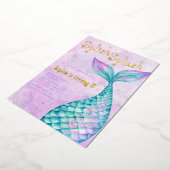 Invitation En Aluminium Anniversaire de Mermaid (Rotation)