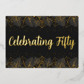 Invitation En Aluminium Anniversaire de Posh Gold Leaf (Recto)