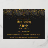 Invitation En Aluminium Anniversaire de Posh Gold Leaf (Verso)