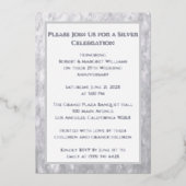 Invitation En Aluminium Anniversaire des Anneaux blancs Argent 25e Mariage (Recto)