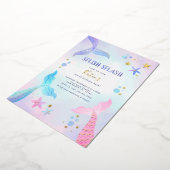 Invitation En Aluminium Anniversaire des sirènes marines (Rotation)