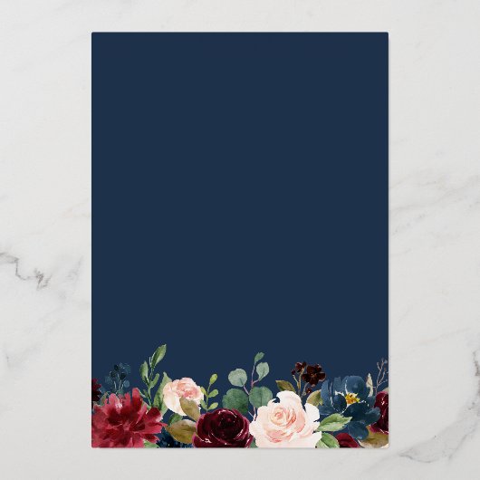 Invitation En Aluminium Anniversaire du Mariage géométrique de la marine d (Verso)