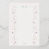 Invitation En Aluminium Anniversaire du Mariage rose Magnolia (Verso)