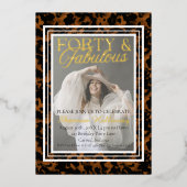 Invitation En Aluminium Anniversaire Fun Tortoise Shell Quarante ans et Fa (Recto)