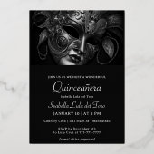 Invitation En Aluminium Anniversaire Masquerade à couper le souffle (Recto)