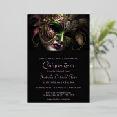 Invitation En Aluminium Anniversaire Masquerade à couper le souffle (Debout devant)