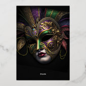 Invitation En Aluminium Anniversaire Masquerade à couper le souffle (Verso)