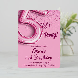 Invitation En Aluminium Anniversaire rose