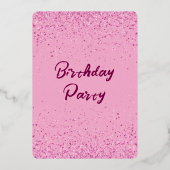 Invitation En Aluminium Anniversaire rose (Verso)