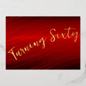 Invitation En Aluminium Anniversaire rouge posh (Recto)